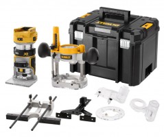 Dewalt DCW604NT 18V XR Brushless ¼” & 8mm Router Fixed & Plunge Bases - Bare Unit With T-Stak Case £279.95